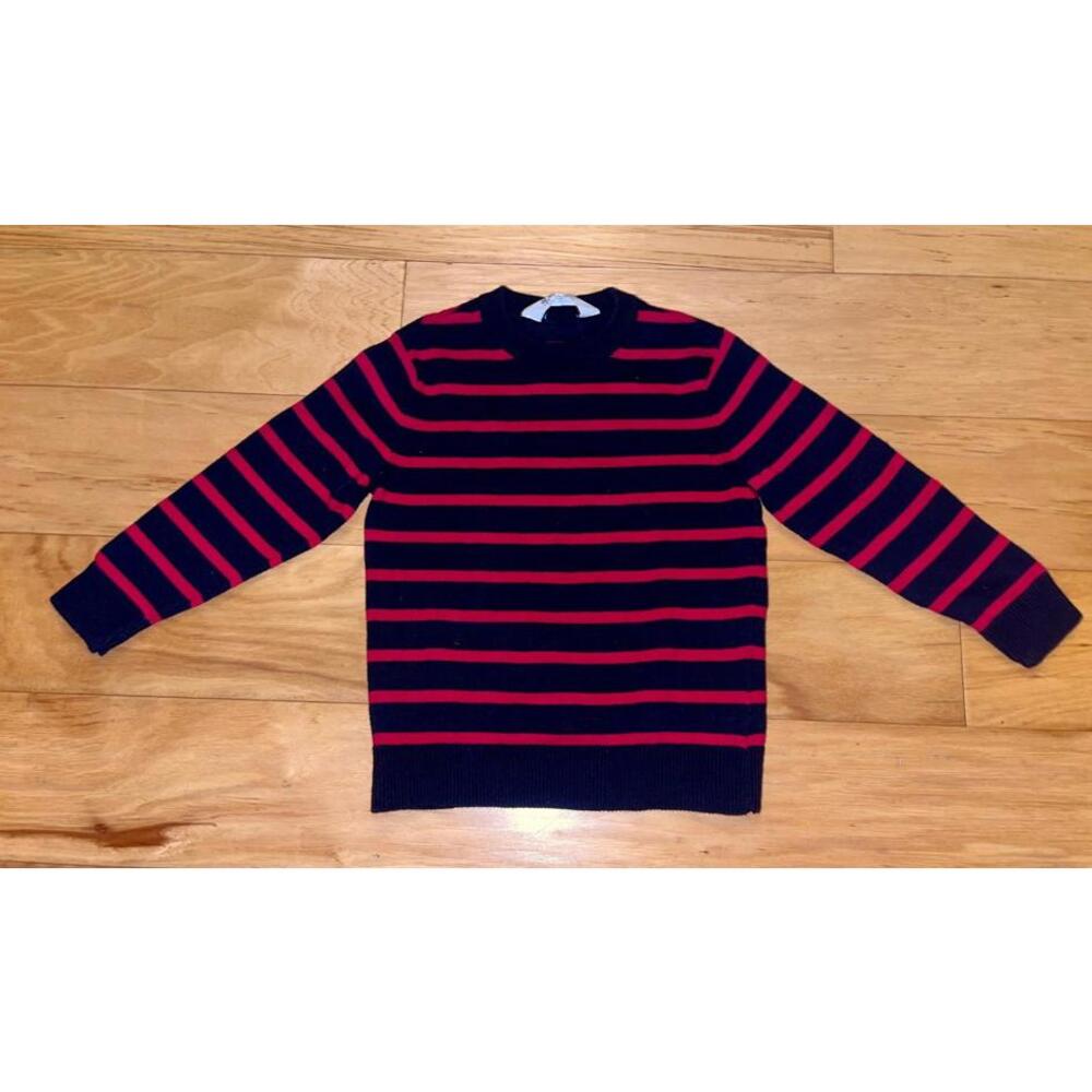 H &M BOYS NAVY & RED STRIPED SWEATER SIZE 2-4Y EXCELLENT COND LD9